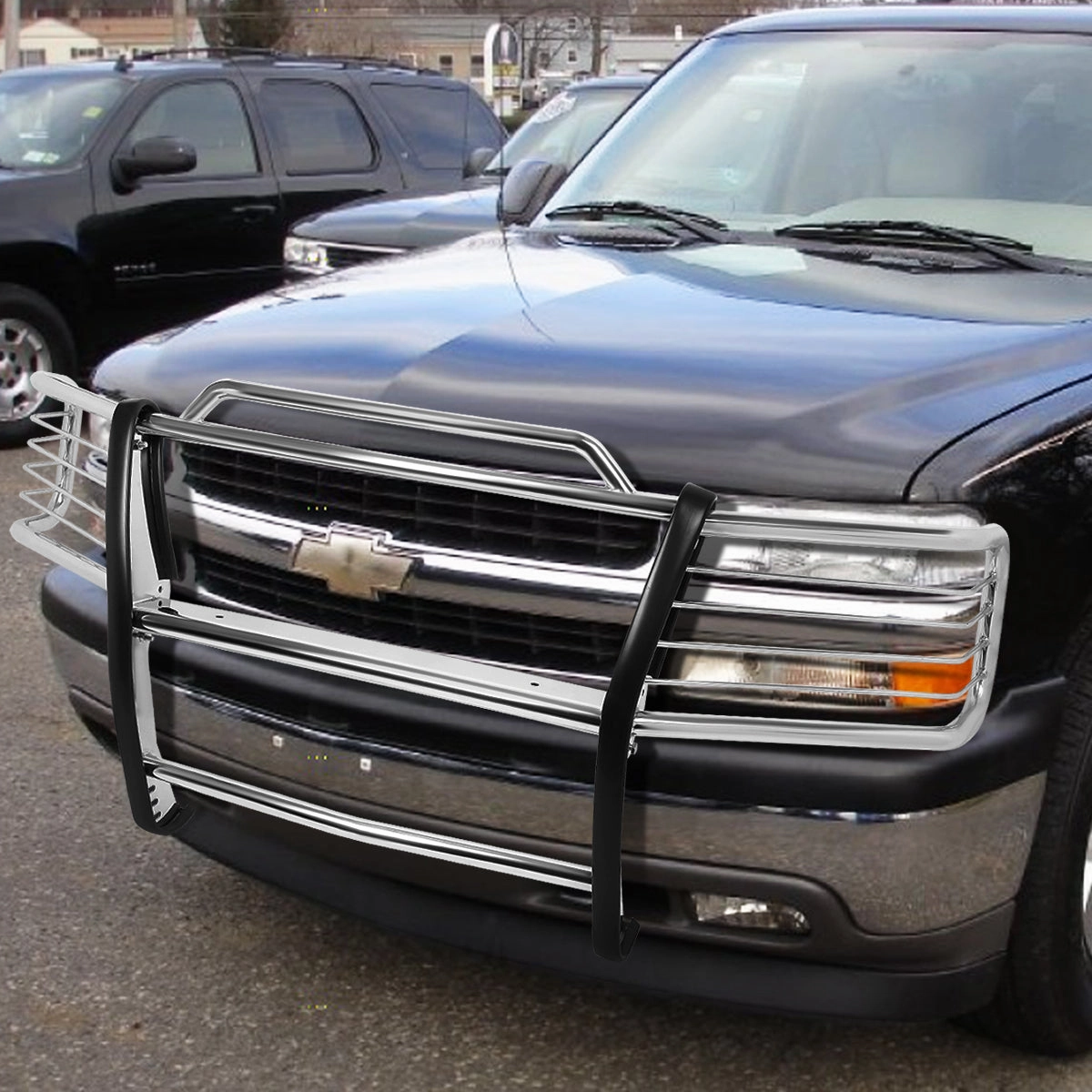 00-06 Chevy Suburban Tahoe 99-02 Silverado Brush Grille Guard - Stainless Steel