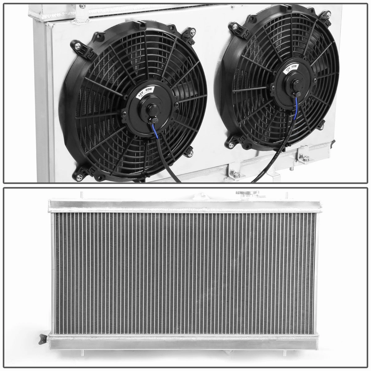 02-07 Subaru Impreza WRX STI 2.0L 2.5L 2-Rows Full Aluminum Radiator Fan Shroud