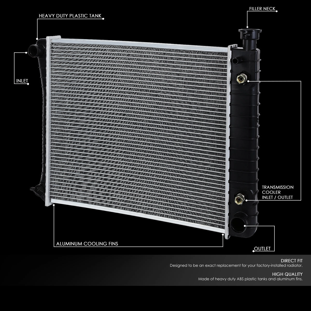 0434 Replacement Radiator<br>88-95 Chevy GMC C/K 1500 2500 3500 Suburban AT