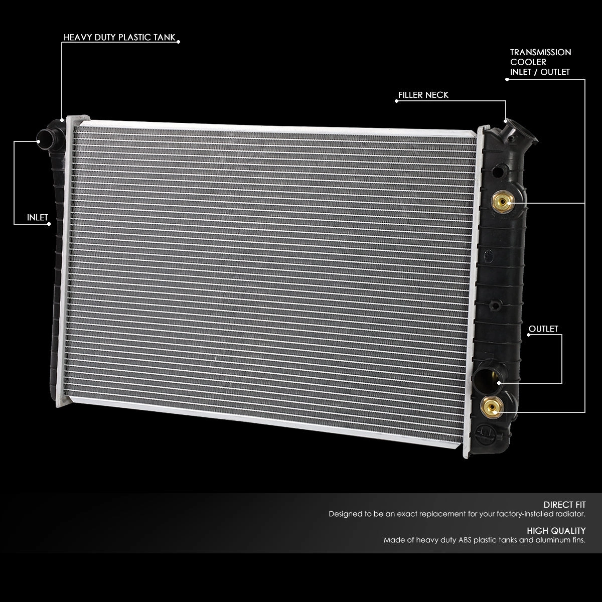 0951 Replacement Radiator<br>82-92 Chevy Camaro, Pontiac Firebird, 89-98 GMC P3500 AT