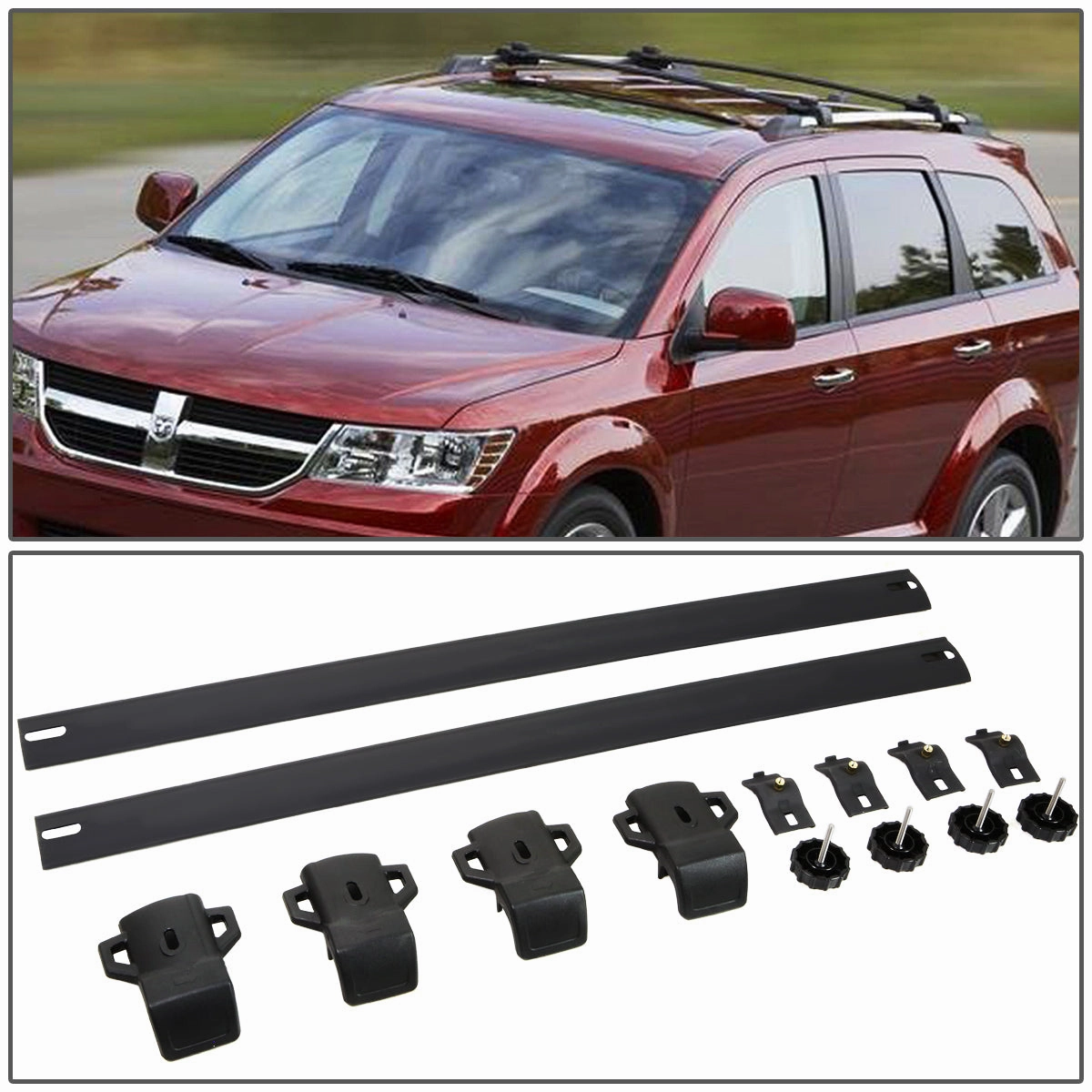 09-17 Dodge Journey Factory Style Roof Rack Cross Bars - Aluminum