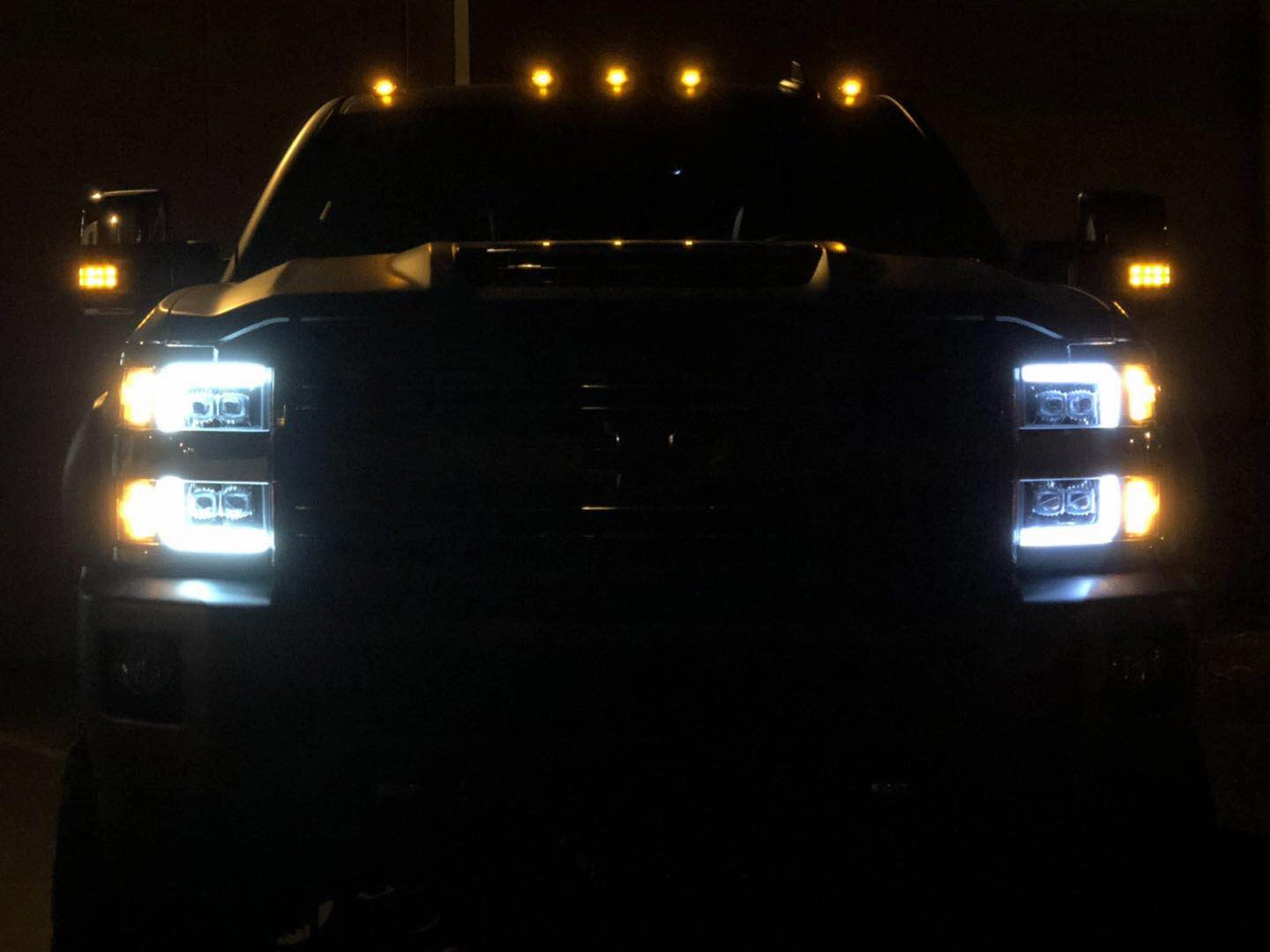 15-19 Chevrolet Silverado 2500HD/3500HD MKII NOVA-Series LED Projector Headlights Jet Black