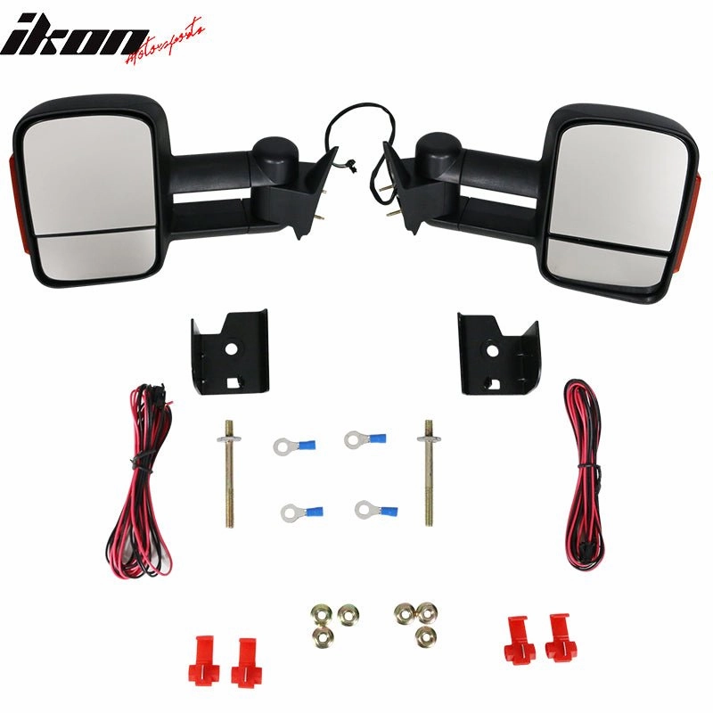 1988-1998 Chevy C/K C10 Manual Towing Side Mirrors & LED Signal ABS