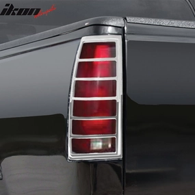 1988-1998 GMC C1500/K1500 Chrome 2PC Rear Tail Lights Bezel Covers ABS