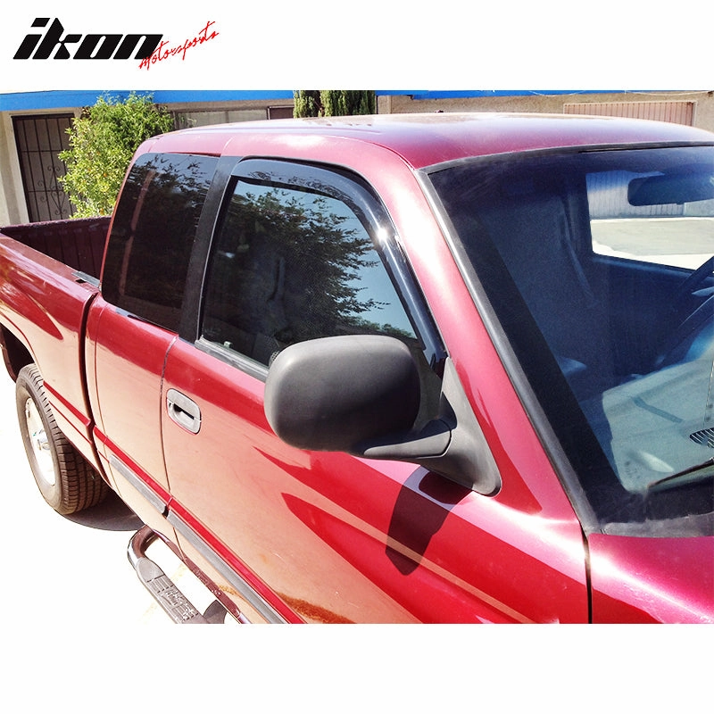 1994-2001 Dodge Ram 1500/2500/3500 Slim Smoke Window Visors Acylic