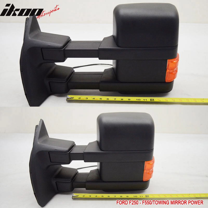 1999-2007 F250 Side View Towing Mirror Power Dual Arm Pair Non Heated