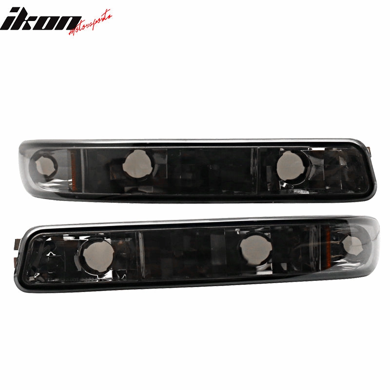 1999-2007 GMC Yukon Chrome Smoke Lens Amber Reflector LED Headlight