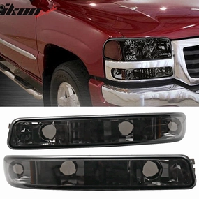 1999-2007 GMC Yukon Chrome Smoke Lens Amber Reflector LED Headlight
