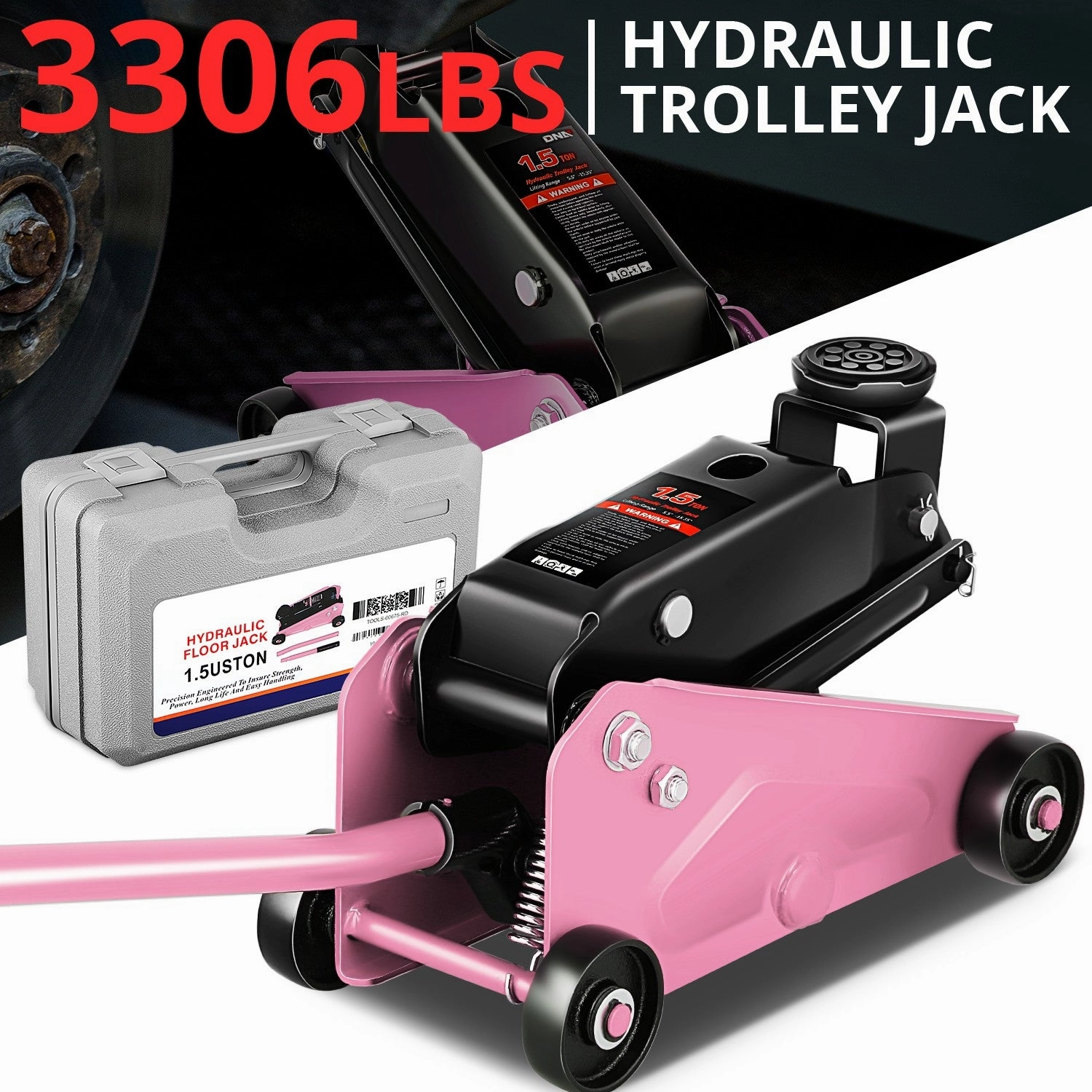 1.5 Ton Floor Jack [ A Variety of color options] <br> Lifting Range: 5.5 to 15.35 in.