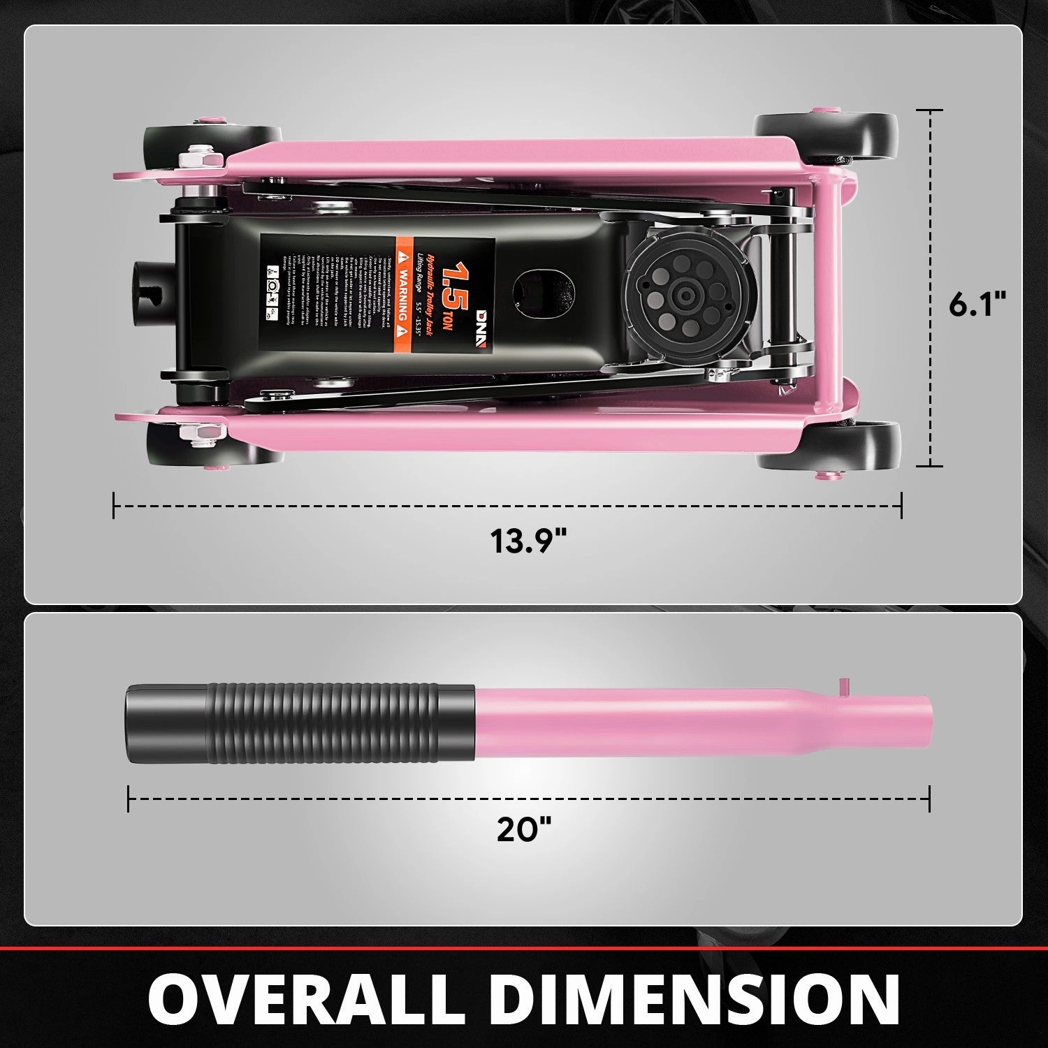 1.5 Ton Floor Jack [ A Variety of color options] <br> Lifting Range: 5.5 to 15.35 in.