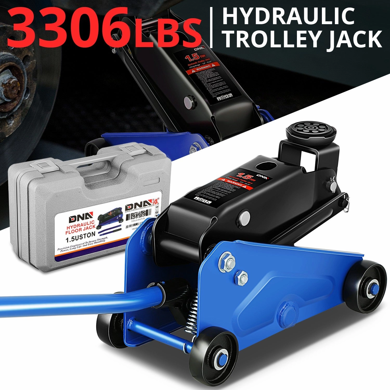 1.5 Ton Floor Jack [ A Variety of color options] <br> Lifting Range: 5.5 to 15.35 in.
