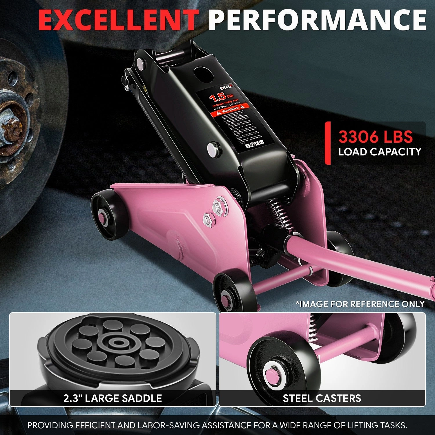 1.5 Ton Floor Jack [ A Variety of color options] <br> Lifting Range: 5.5 to 15.35 in.