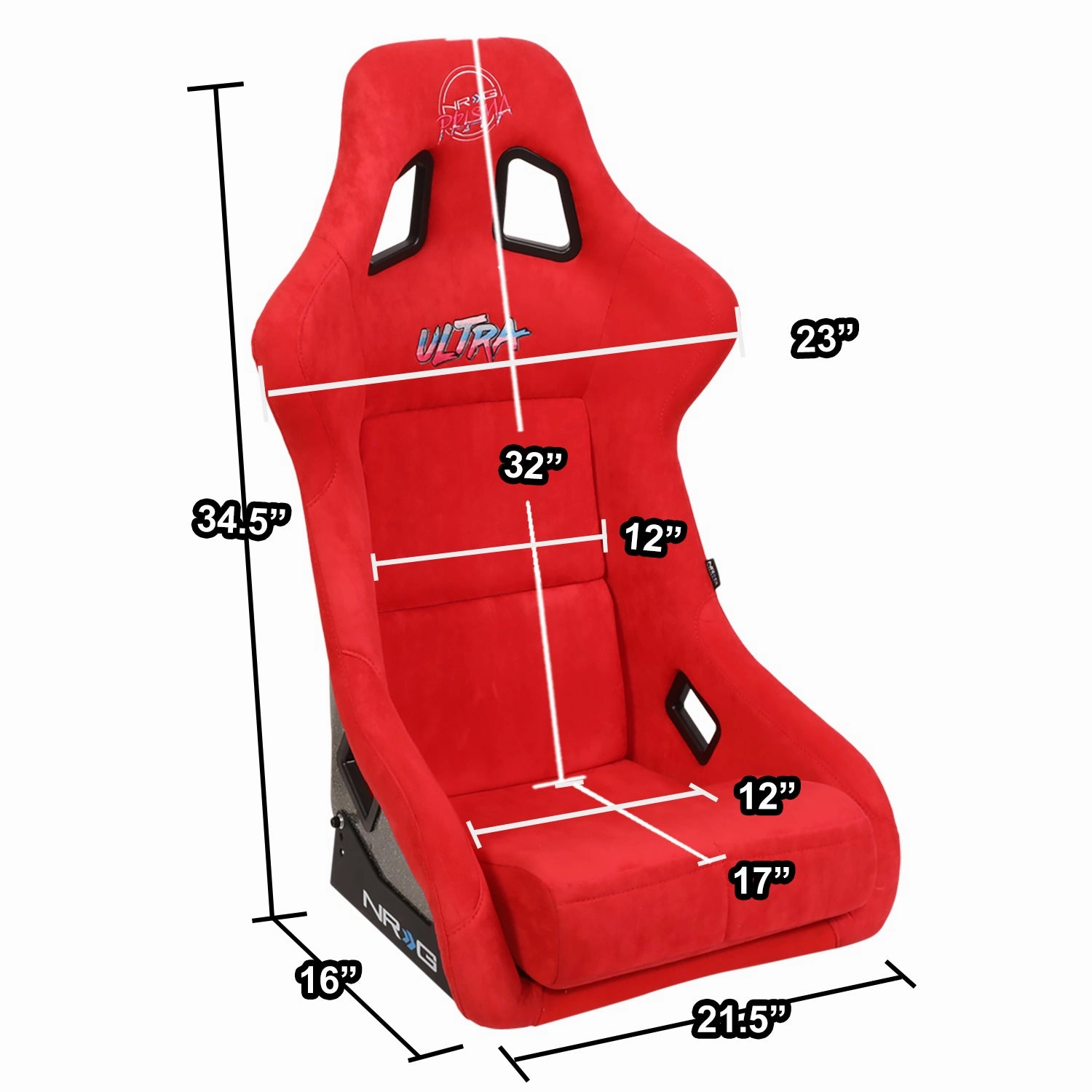 1 Piece Large Alcantara Fabric Prisma Fixed Bucket Racing Seat <br>Universal