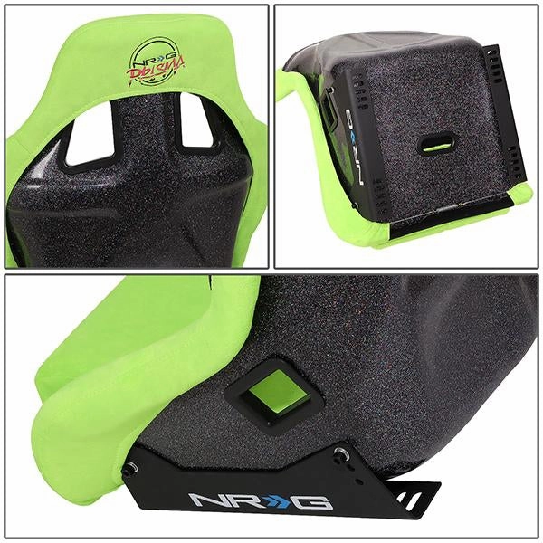 1 Piece Large Green Alcantara Fabric Bucket Racing Seat <br>Universal