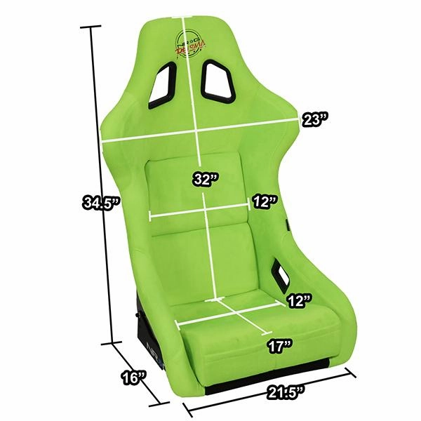 1 Piece Large Green Alcantara Fabric Bucket Racing Seat <br>Universal