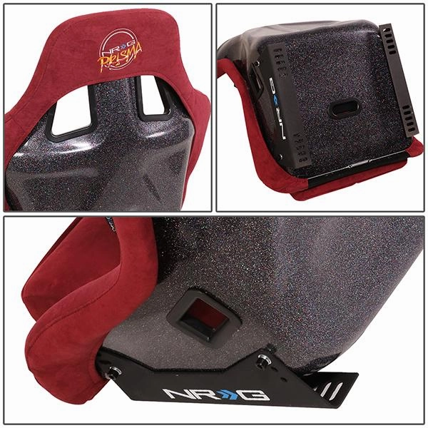 1 Piece Large Maroon Alcantara Fabric Bucket Racing Seat <br>Universal