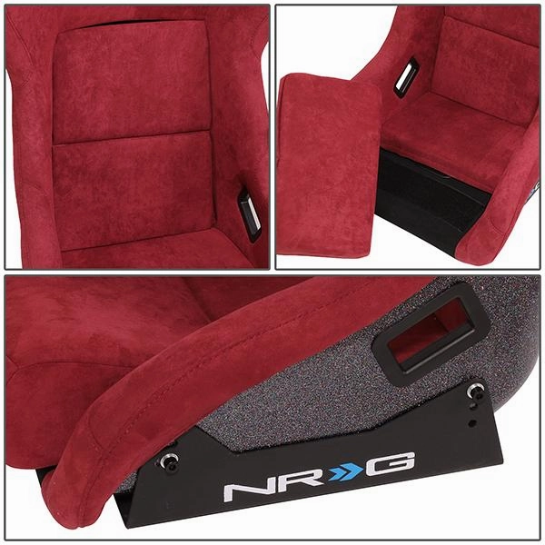 1 Piece Large Maroon Alcantara Fabric Bucket Racing Seat <br>Universal