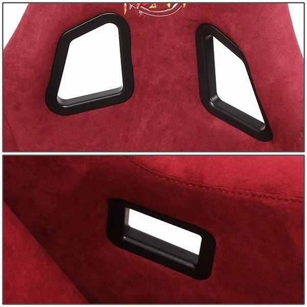 1 Piece Large Maroon Alcantara Fabric Bucket Racing Seat <br>Universal