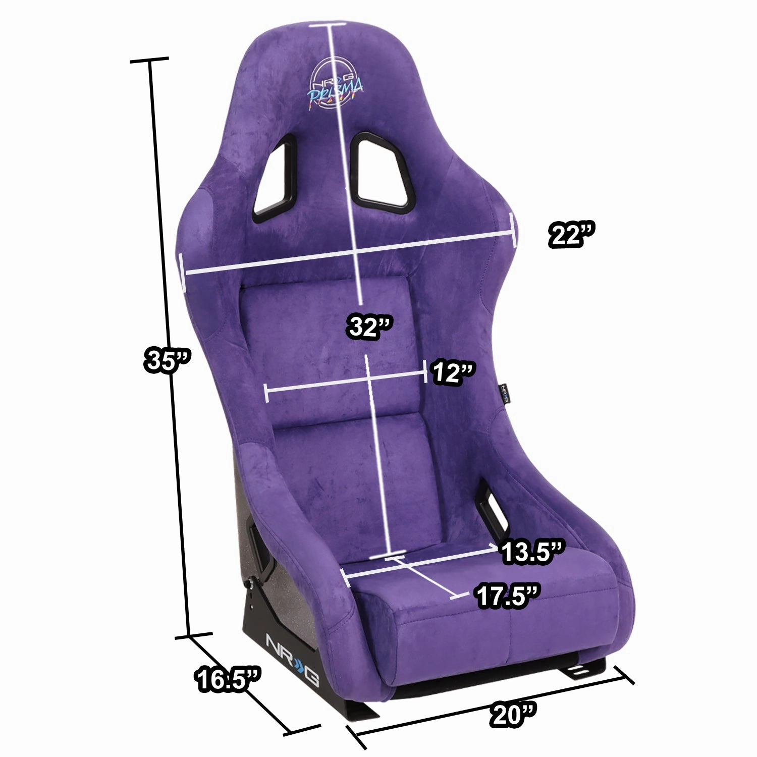 1 Piece Medium Alcantara Fabric Prisma Fixed Bucket Racing Seat <br>Universal