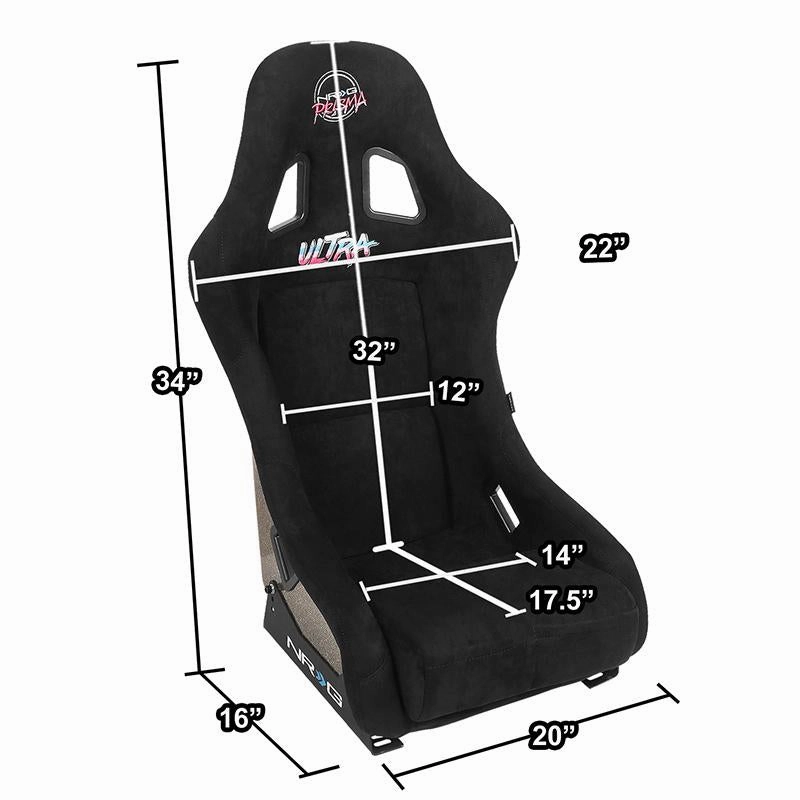 1 Piece Medium Alcantara Prisma Ultra Fixed Bucket Racing Seat <br>Universal