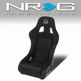 1 Piece Medium Black Alcantara Full Bucket Racing Seat <br>Universal