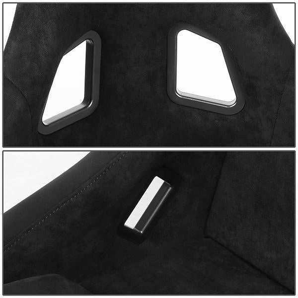 1 Piece Medium Black Alcantara Full Bucket Racing Seat <br>Universal