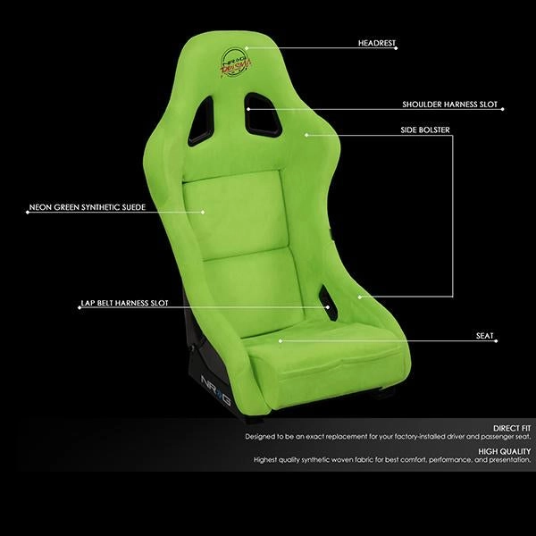 1 Piece Medium Green Alcantara Fabric Bucket Racing Seat <br>Universal