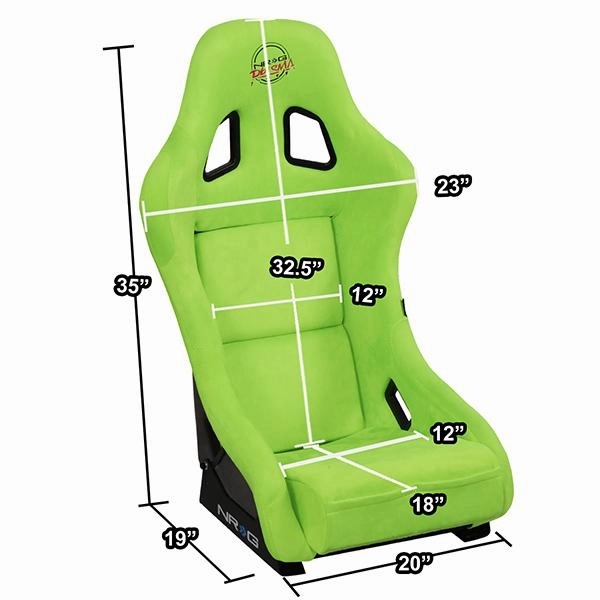 1 Piece Medium Green Alcantara Fabric Bucket Racing Seat <br>Universal