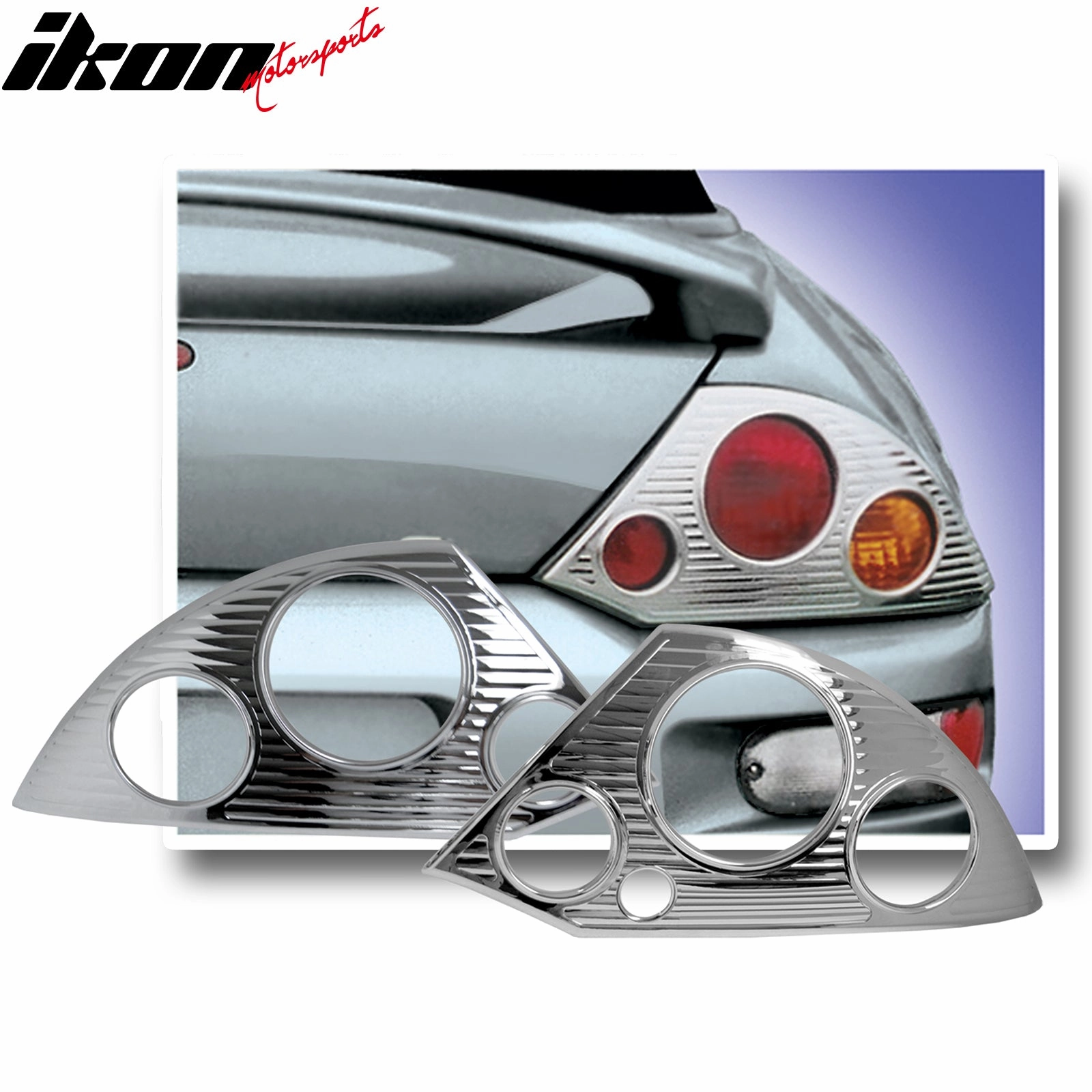 2000-2005 Mitsubishi Eclipse Chrome ABS Tail Lights Frame Bezel Pair