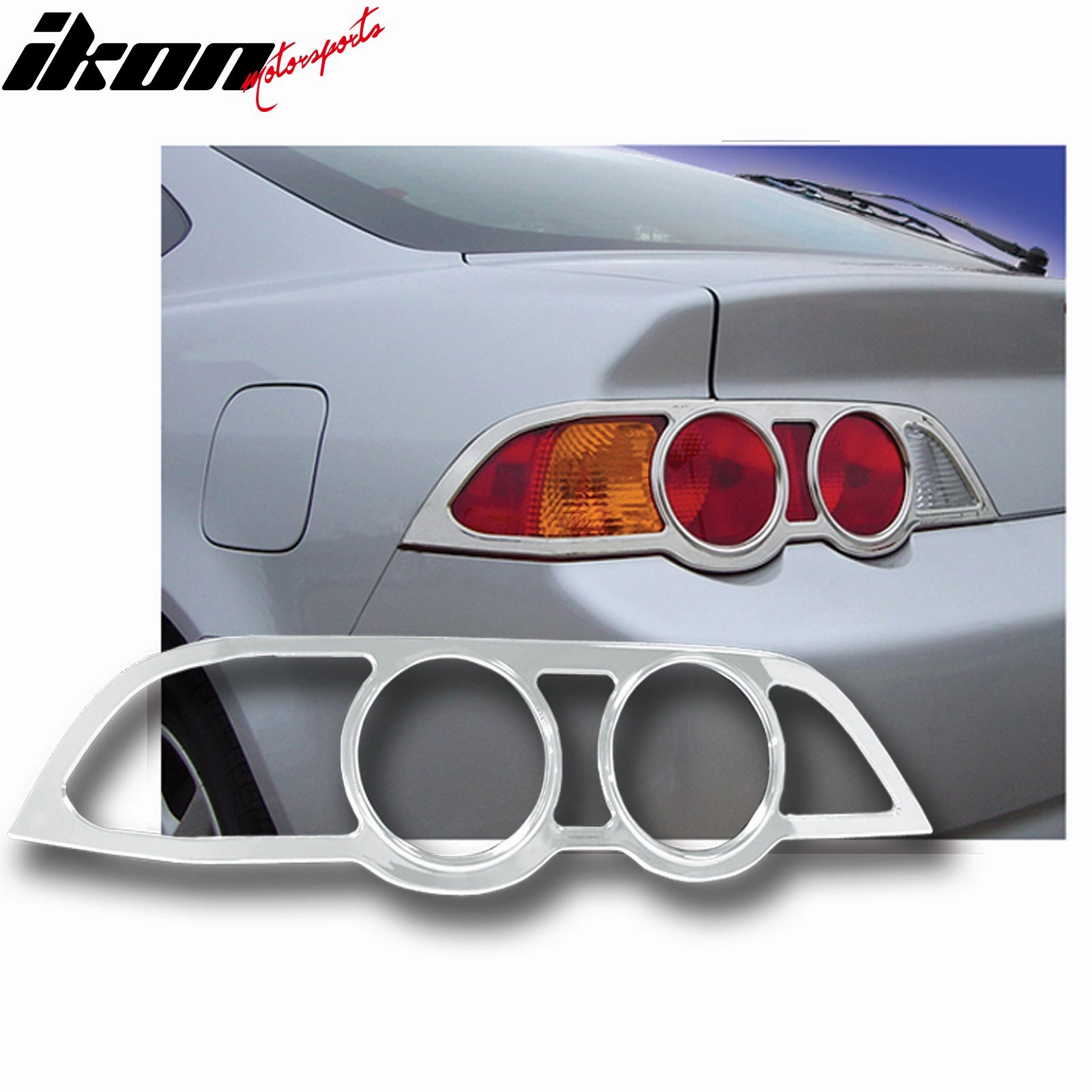 2002-2004 Acura RSX Tail Light Bezels Cover Trim Chrome ABS 2PCS Set