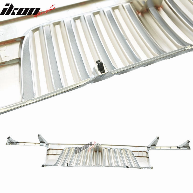 2002-2004 Nissan Xterra Vertical Chrome Front Bumper Hood Grille ABS
