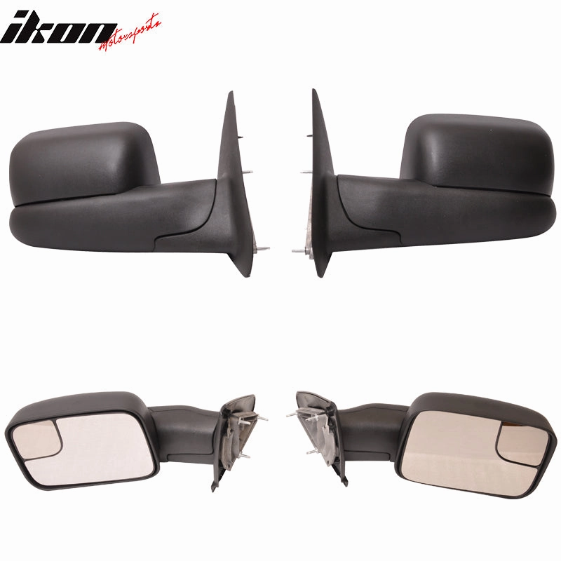 2002-2008 Ram 1500 2002-2009 2500 3500 Side View Tow Mirrors Manual