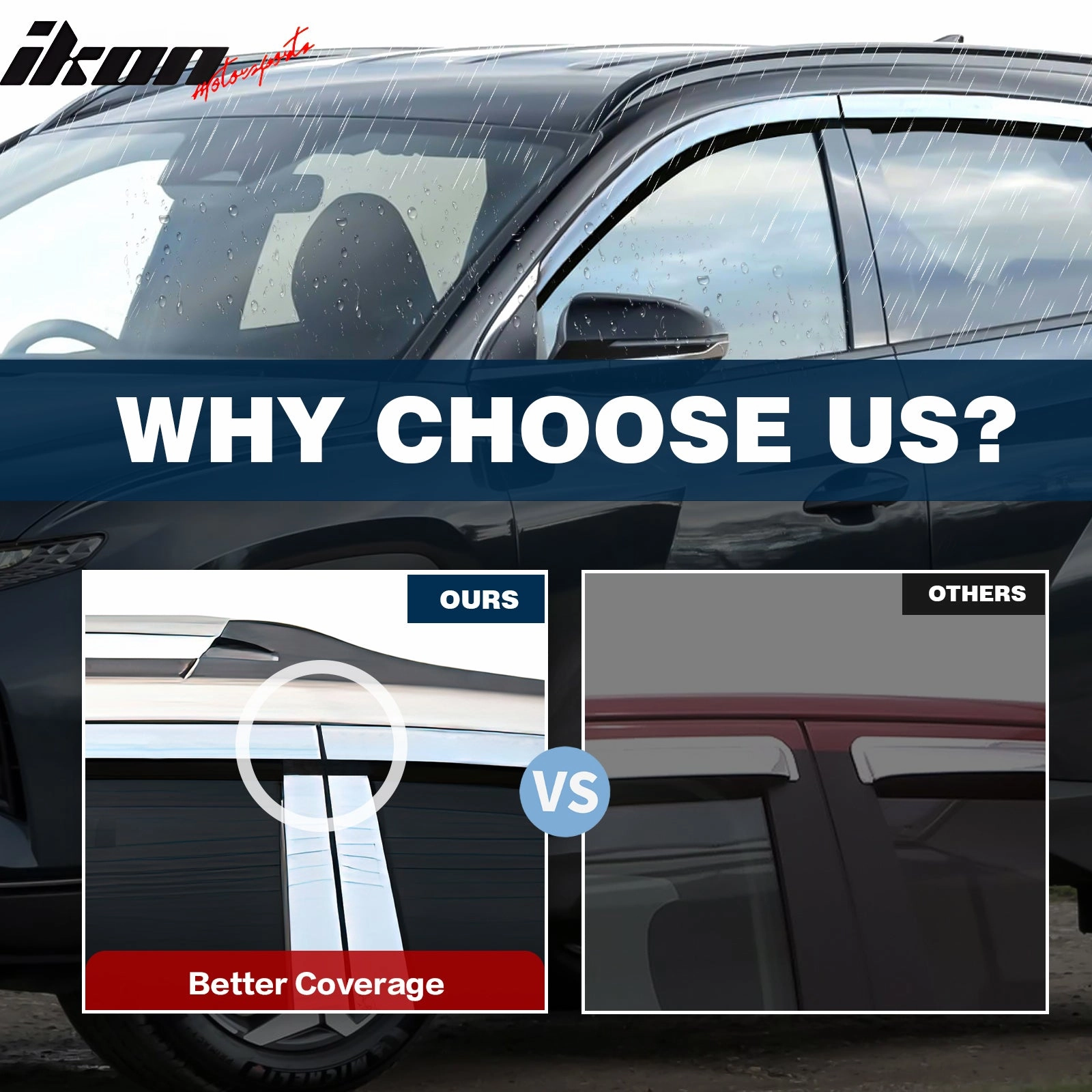 2005-2009 Hyundai Tucson Tape-On Dark Smoke 4PCS Window Visors ABS