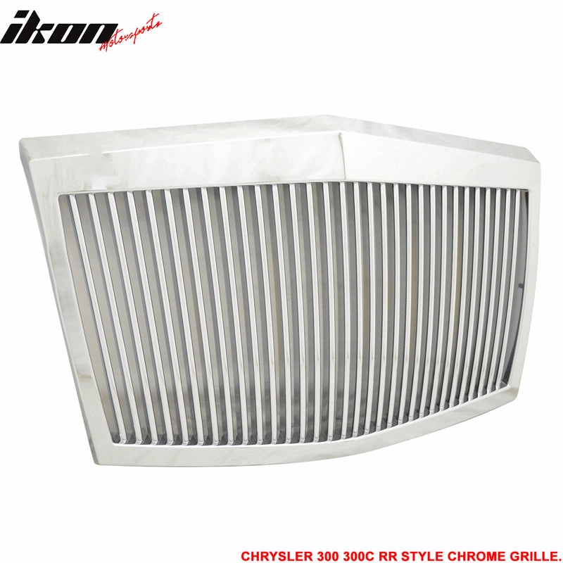 2005-2010 Chrysler 300 300C RR Phantom Chrome Front Bumper Grille ABS