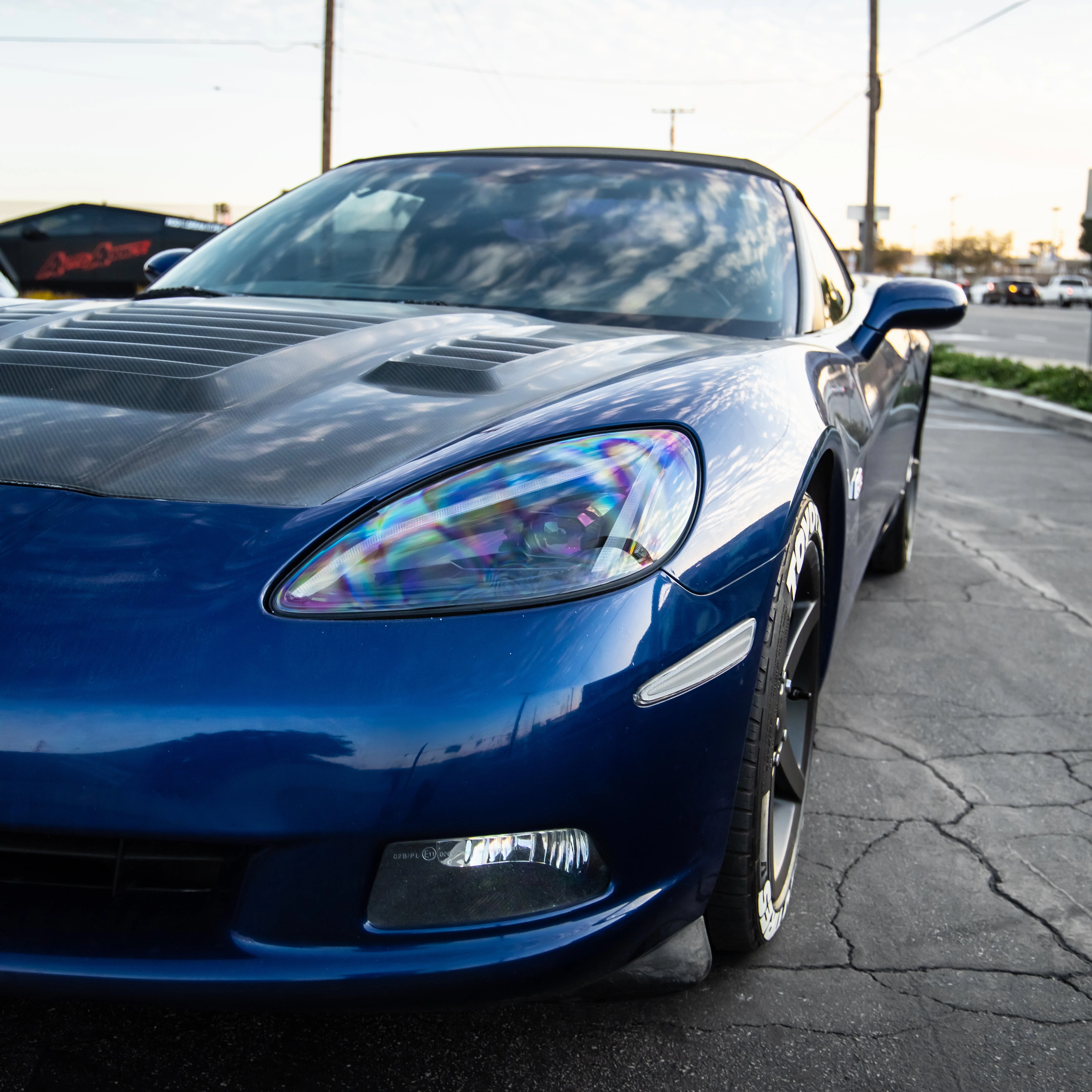 2005-2013 Corvette C6 Projector LED Headlights C8 Style Amber Sequential Turn Signals