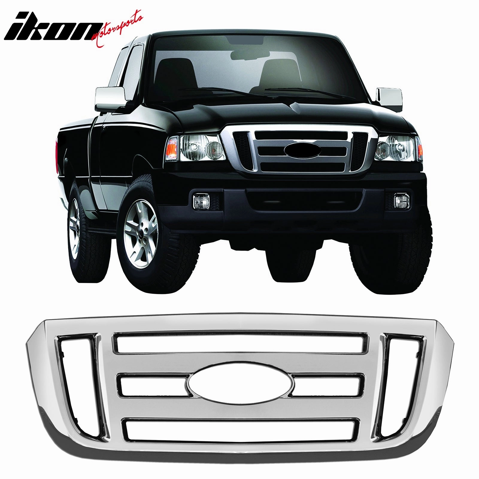 2006-2011 Ford Ranger XL/FX4 Chrome Front Bumper Insert Grille ABS
