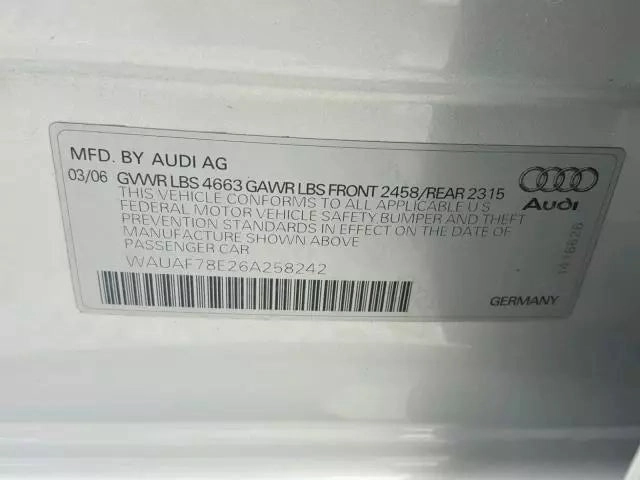 2006 AUDI A4 SEDAN 2.0L TURBO AC A/C COMPRESSOR MANUFACTURE DATE 03/06 - OEM