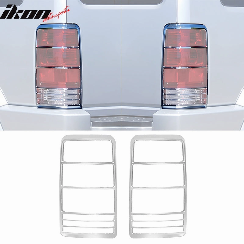 2007-2011 Dodge Nitro Chrome 2PCS Rear Tail Lights Bezel Covers ABS