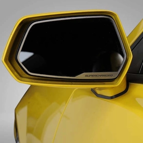 2010-2013 Camaro - Side View Mirror Trim SUPERCHARGED Style 2Pc - Brushed Stainless