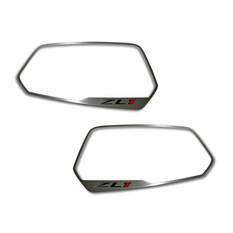 2010-2013 Camaro ZL1 - Side View Mirror Trim ZL1 Style 2Pc - Brushed Stainless Steel