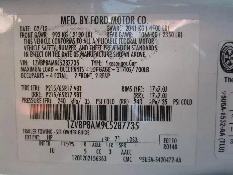 2011 2012 2013 2014 FORD MUSTANG 3.7L V6 ENGINE MOTOR ASSEMBLY VIN M - GRADE A