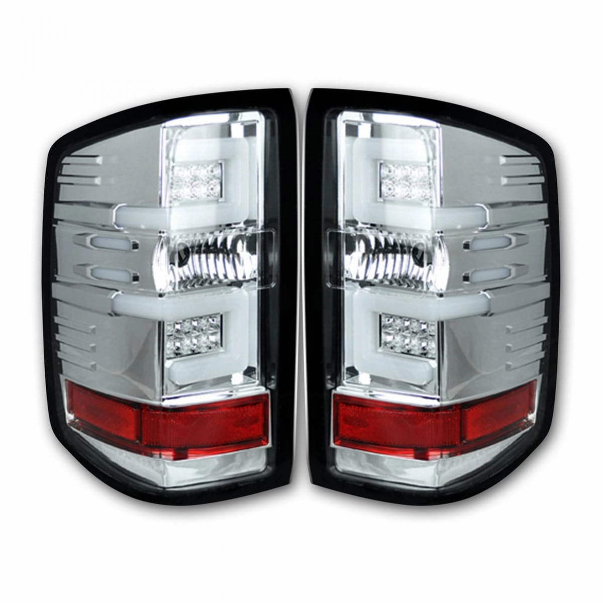 2014-2018 Chevrolet Silverado RECON Clear Lens (Paintable) OLED Tail Lights (Replaces OEM Halogen ONLY)