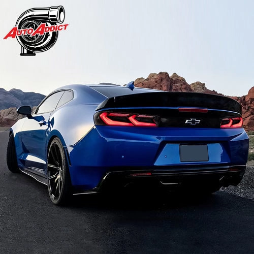 2016-2018 CHEVY CAMARO VELOX LED TAILLIGHTS GLOSS BLACK/RED LENS
