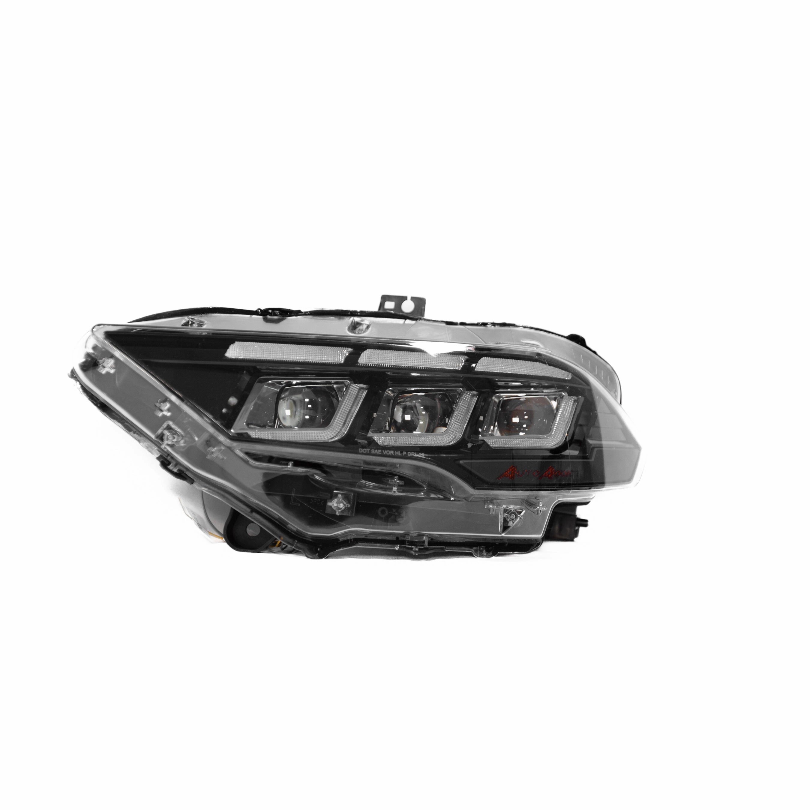 2018-2023 Ford Mustang Projector Headlights S650 Style LED Amber Sequential Turn Signals