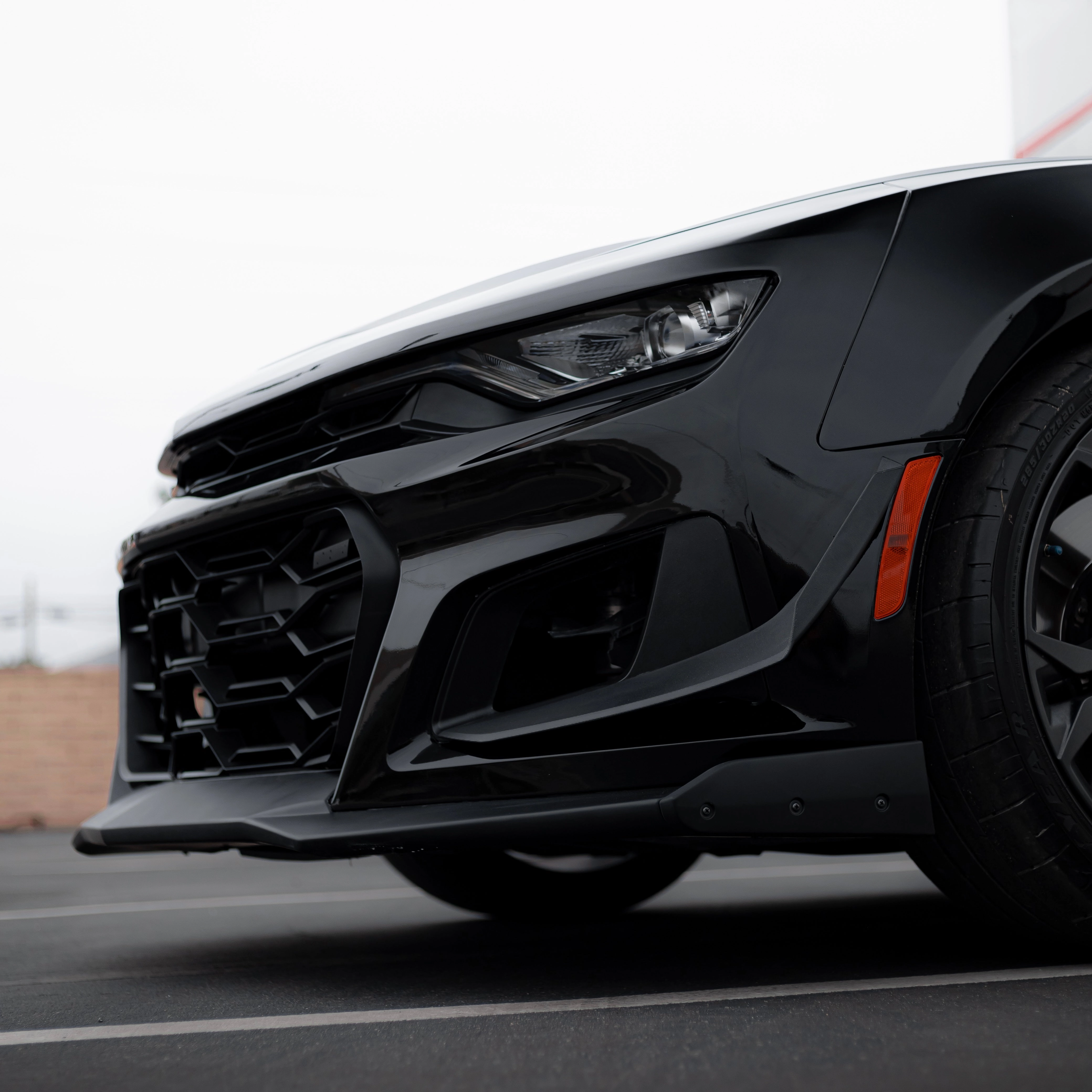 2019-2025 Chevy Camaro ZL1 1LE Track Package Front Bumper Conversion 13pcs Full Kit Flat BLK for RS Headlights