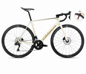 2025 Orbea ORCA M35i Racing ROAD BIKE - 49cm, Ivory White-Burgundy (Gloss)-Vulcano (Matte)