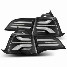20-24 Tesla Model Y (With Stock Amber Turn Signal) PRO-Series LED Tail Lights Jet Black