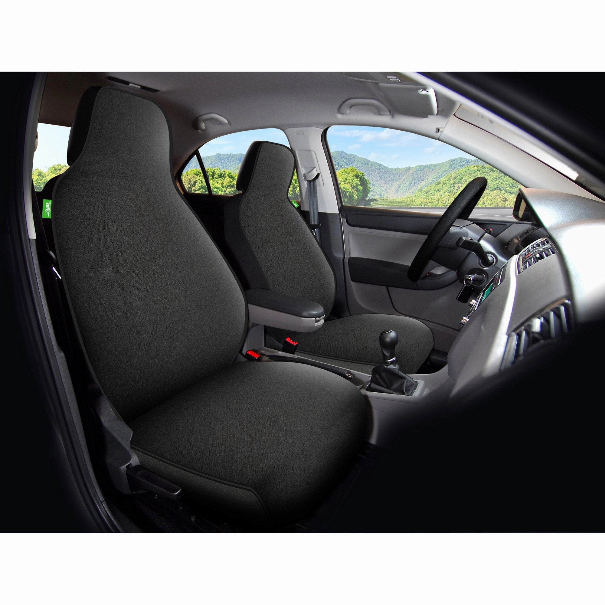 2 Air 41823WDI Universal Fit 4 Piece Seat and Steering Wheel Cover, Black