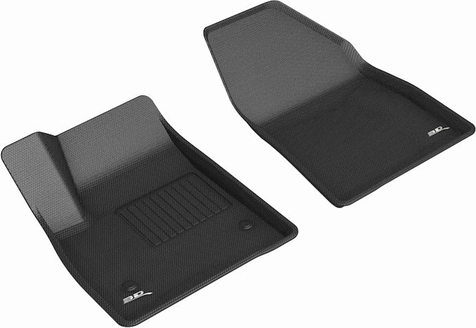 3D MAXpider Floor Mats Cadillac XT6  6 / 7 Seater (20-24) All-Weather Kagu Series Black - Front / Second / Third Row