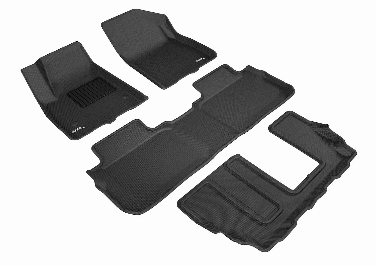 3D MAXpider Floor Mats GMC Acadia (2017-2023) All-Weather Kagu Series - Front / Second / Third Row